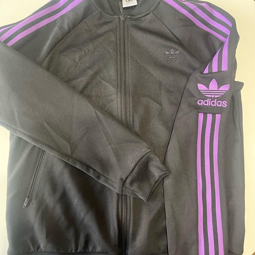 Black and purple adidas jacket